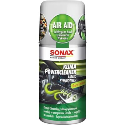 SONAX KlimaPowerCleaner AirAid Klimaanlagenreiniger Green Lemon (100 ml) sorgt schnell und einfach für langanhaltende Lufthygiene und befreit dauerhaft von lästigen Gerüchen SONAX KlimaPowerCleaner AirAid Klimaanlagenreiniger Green Lemon (100 ml) sorgt schnell und einfach für langanhaltende Lufthygiene und befreit dauerhaft von lästigen Gerüchen