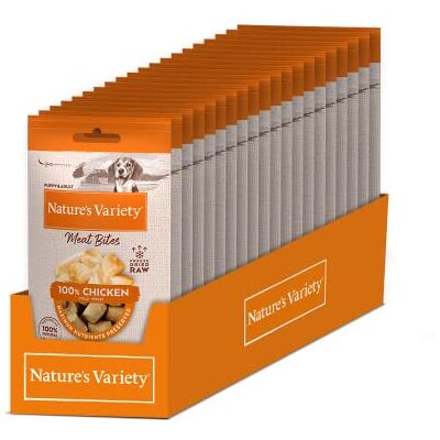Nature's Variety – Freezed Dried – Gefriergetrocknete Hühnerbissen für Hunde – Box mit 20 x 20 g – insgesamt 400 g Nature's Variety – Freezed Dried – Gefriergetrocknete Hühnerbissen für Hunde – Box mit 20 x 20 g – insgesamt 400 g