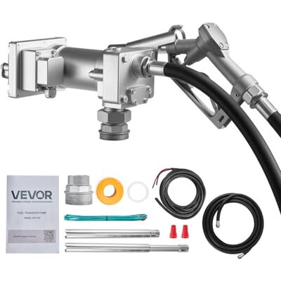VEVOR Dieselpumpe, 12 V DC, 57 L/min, Kraftstoffpumpe-Set aus Gusseisen, mit manueller Absperrdüse, Förderschlauch, Überhitzungsschutz, 1/3 PS, explosionsgeschützt, für Benzin, Diesel & Kerosin VEVOR Dieselpumpe, 12 V DC, 57 L/min, Kraftstoffpumpe-Set aus Gusseisen, mit manueller Absperrdüse, Förderschlauch, Überhitzungsschutz, 1/3 PS, explosionsgeschützt, für Benzin, Diesel & Kerosin