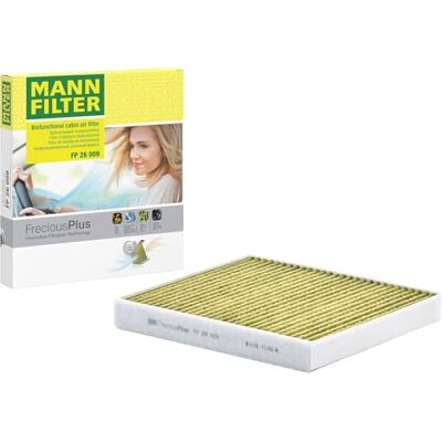 MANN-FILTER FP 26 009 Innenraumfilter/Kabinenluftfilter FreciousPlus Biofunktionaler Pollenfilter für Pkw + Transporter MANN-FILTER FP 26 009 Innenraumfilter/Kabinenluftfilter FreciousPlus Biofunktionaler Pollenfilter für Pkw + Transporter