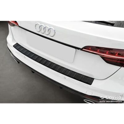 Avisa Matt-Schwarz Edelstahl Heckstoßstangenschutz kompatibel mit Audi A4 Avant S-Line 2015-2019 & Facelift 2019- 'Ribs', Mattschwarz Avisa Matt-Schwarz Edelstahl Heckstoßstangenschutz kompatibel mit Audi A4 Avant S-Line 2015-2019 & Facelift 2019- 'Ribs', Mattschwarz
