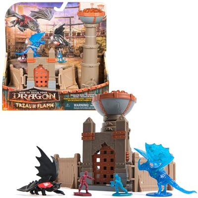Dreamworks Dragons , Drachenzähmen leicht gemacht Trial of Flame, Drachen-Arena Spielset, Feuerturm mit Drachen- und Wikingerfiguren, spannendes Abenteuer- und Rollenspiel für Kinder ab 4 Jahren Dreamworks Dragons , Drachenzähmen leicht gemacht Trial of Flame, Drachen-Arena Spielset, Feuerturm mit Drachen- und Wikingerfiguren, spannendes Abenteuer- und Rollenspiel für Kinder ab 4 Jahren
