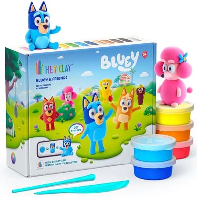 Hey Clay Bluey & Friends Set Modelliermasse Lufttrocknend 15 Dosen mit Modellierwerkzeugen Knete Set für Kinder ab 3 Jahren Hey Clay Bluey & Friends Set Modelliermasse Lufttrocknend 15 Dosen mit Modellierwerkzeugen Knete Set für Kinder ab 3 Jahren