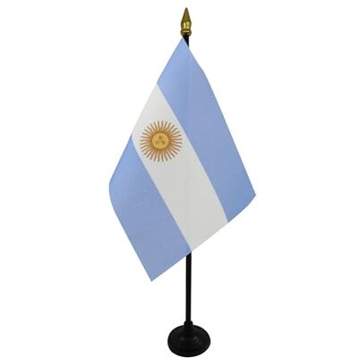 AZ FLAG Tischflagge Argentinien 15x10 cm Goldene Splitze Argentinische Tischfahne 10 x 15 Cm Flaggen AZ FLAG Tischflagge Argentinien 15x10 cm Goldene Splitze Argentinische Tischfahne 10 x 15 Cm Flaggen