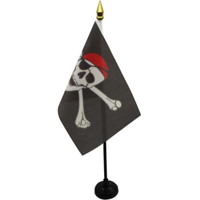 AZ FLAG Tischflagge Pirat Rotes Halstuch 15x10 cm Goldene Splitze Piraten Totenkopf Tischfahne 10 x 15 Cm Flaggen AZ FLAG Tischflagge Pirat Rotes Halstuch 15x10 cm Goldene Splitze Piraten Totenkopf Tischfahne 10 x 15 Cm Flaggen