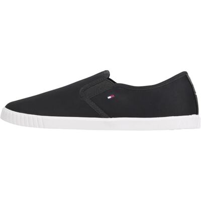 Tommy Hilfiger Damen Slipper Sneaker Canvas Slip-On ohne Schnüren, Blau (Space Blue), 36 Tommy Hilfiger Damen Slipper Sneaker Canvas Slip-On ohne Schnüren, Blau (Space Blue), 36