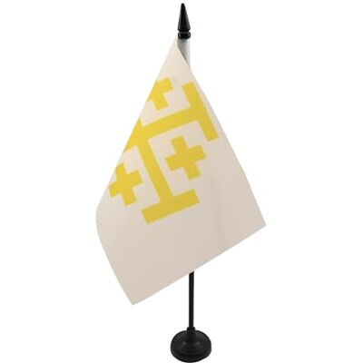 AZ FLAG Tischflagge Königreich Jerusalem 21x14 cm Kreuzfahrerstaaten Tischfahne 14 x 21 Cm Flaggen AZ FLAG Tischflagge Königreich Jerusalem 21x14 cm Kreuzfahrerstaaten Tischfahne 14 x 21 Cm Flaggen