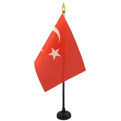 AZ FLAG Tischflagge Türkei 15x10 cm Goldene Splitze Türkische Tischfahne 10 x 15 Cm Flaggen AZ FLAG Tischflagge Türkei 15x10 cm Goldene Splitze Türkische Tischfahne 10 x 15 Cm Flaggen