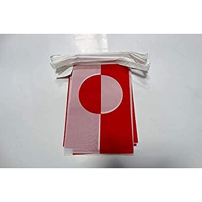 AZ FLAG Fahnenkette Grönland 6 Meter Mit 20 Flaggen 21x14 cm Grönländische Girlande Flaggenkette 14 x 21 cm AZ FLAG Fahnenkette Grönland 6 Meter Mit 20 Flaggen 21x14 cm Grönländische Girlande Flaggenkette 14 x 21 cm