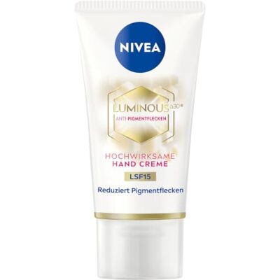 NIVEA Luminous 630 Hand Creme LSF15 (50 ml), Pflegecreme reduziert Pigmentflecken und beugt der Neuentstehung vor, hochwirksame Anti-Pigmentflecken Creme für die Hände NIVEA Luminous 630 Hand Creme LSF15 (50 ml), Pflegecreme reduziert Pigmentflecken und beugt der Neuentstehung vor, hochwirksame Anti-Pigmentflecken Creme für die Hände