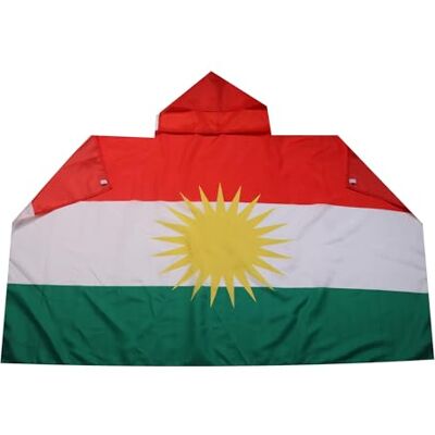 AZ FLAG Umhangflagge Kurdistan 150x90 cm Kurden Cape Fahne 100% Polyester mit integrierten Ärmeln und Kapuze Body Flag 80g AZ FLAG Umhangflagge Kurdistan 150x90 cm Kurden Cape Fahne 100% Polyester mit integrierten Ärmeln und Kapuze Body Flag 80g