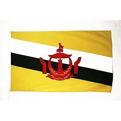 AZ FLAG Flagge Brunei 150x90 cm Brunei Darussalam Fahne 100% Polyester mit Messing-Ösen 110g AZ FLAG Flagge Brunei 150x90 cm Brunei Darussalam Fahne 100% Polyester mit Messing-Ösen 110g