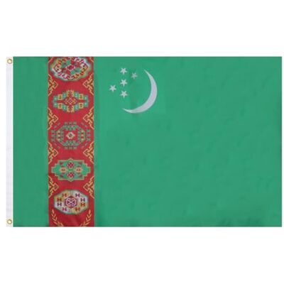 AZ FLAG Flagge Turkmenistan 150x90 cm Turkmenische Fahne 100% Polyester mit Messing-Ösen 110g AZ FLAG Flagge Turkmenistan 150x90 cm Turkmenische Fahne 100% Polyester mit Messing-Ösen 110g