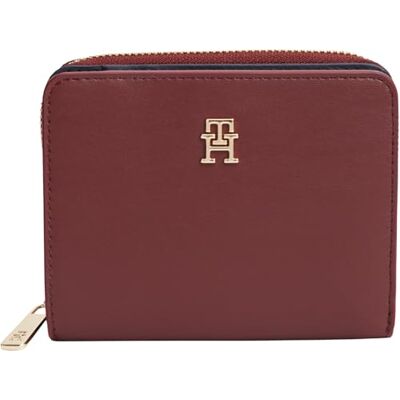 Tommy Hilfiger Damen Geldbörse Icon Flap mit Reißverschluss, Rot (Oxblood), Einheitsgröße Tommy Hilfiger Damen Geldbörse Icon Flap mit Reißverschluss, Rot (Oxblood), Einheitsgröße