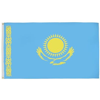 AZ FLAG Flagge Kasachstan 250x150 cm Republik Kasachstan Große Fahne 100% Polyester mit Messing-Ösen 300g AZ FLAG Flagge Kasachstan 250x150 cm Republik Kasachstan Große Fahne 100% Polyester mit Messing-Ösen 300g