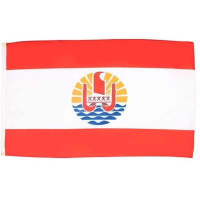 AZ FLAG Flagge Französisch-Polynesien 150x90 cm Polynésie Française Fahne 100% Polyester mit Messing-Ösen 110g AZ FLAG Flagge Französisch-Polynesien 150x90 cm Polynésie Française Fahne 100% Polyester mit Messing-Ösen 110g