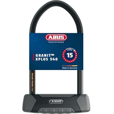 ABUS Bügelschloss Granit XPlus 540 + USH-Halterung Fahrradschloss mit 13 mm starkem Bügel und XPlus Zylinder -Sicherheitslevel 15-230 mm Bügelhöhe ABUS Bügelschloss Granit XPlus 540 + USH-Halterung Fahrradschloss mit 13 mm starkem Bügel und XPlus Zylinder -Sicherheitslevel 15-230 mm Bügelhöhe