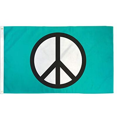 AZ FLAG Flagge Frieden Blau Symbol 150x90 cm Peace Fahne 100% Polyester mit Messing-Ösen 110g AZ FLAG Flagge Frieden Blau Symbol 150x90 cm Peace Fahne 100% Polyester mit Messing-Ösen 110g