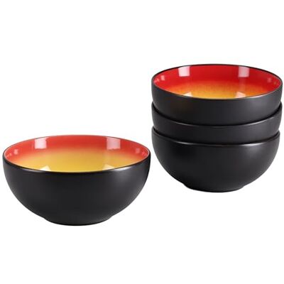 Creatable , 24929, Serie Hot Red, 4-teiliges Geschirrset für 4 Personen, Buddha Bowl aus Steinzeug, spülmaschinen- und mikrowellengeeignet, Qualitätsproduktion Creatable , 24929, Serie Hot Red, 4-teiliges Geschirrset für 4 Personen, Buddha Bowl aus Steinzeug, spülmaschinen- und mikrowellengeeignet, Qualitätsproduktion