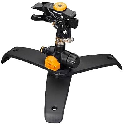 Fiskars Pulsierender Sprinkler XL, On/Off-Ventil, Mit Sprühbildkontrolle und Rotationskontrolle, Universalgröße, Ø 26 m Reichweite, 600 g, Schwarz/Orange, 1027050 Fiskars Pulsierender Sprinkler XL, On/Off-Ventil, Mit Sprühbildkontrolle und Rotationskontrolle, Universalgröße, Ø 26 m Reichweite, 600 g, Schwarz/Orange, 1027050