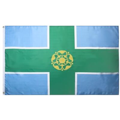 AZ FLAG Flagge Grafschaft Derbyshire 90x60 cm Derbyshire Fahne 100% Polyester mit Messing-Ösen 50g AZ FLAG Flagge Grafschaft Derbyshire 90x60 cm Derbyshire Fahne 100% Polyester mit Messing-Ösen 50g