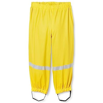 Playshoes Matschhose Regenlatzhose Fleece-Futter Unisex Kinder Wind- und wasserdichte Regenhose Regenbekleidung, gelb Bundhose, 104 Playshoes Matschhose Regenlatzhose Fleece-Futter Unisex Kinder Wind- und wasserdichte Regenhose Regenbekleidung, gelb Bundhose, 104