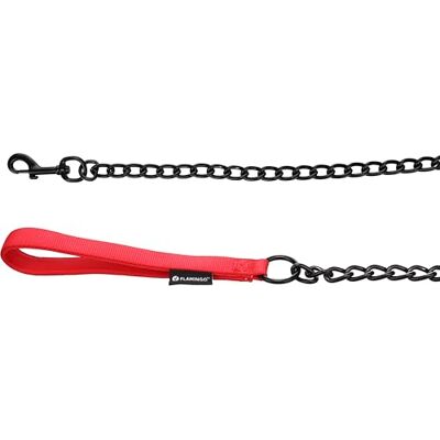 Flamingo Hundeleine – Kettenleine mit Neopren-Griff – 0.7m x 19mm – Trero Rot – Metall & Nylon – Beschläge matt schwarz Flamingo Hundeleine – Kettenleine mit Neopren-Griff – 0.7m x 19mm – Trero Rot – Metall & Nylon – Beschläge matt schwarz