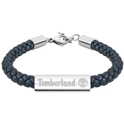 Timberland BAXTER LAKE Herren Armband aus Edelstahl Silber und Leder Dunkelblau, Länge: 18,5cm + 2,5cm, TDAGB0001806 Timberland BAXTER LAKE Herren Armband aus Edelstahl Silber und Leder Dunkelblau, Länge: 18,5cm + 2,5cm, TDAGB0001806