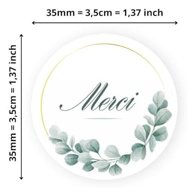 Avery 140 Etiketten Danke rund selbstklebend – 35 mm – Recyclingpapier – Eukalyptus – 4 Bögen A4 Dankesaufkleber für Hochzeit, Handwerk und Partys Avery 140 Etiketten Danke rund selbstklebend – 35 mm – Recyclingpapier – Eukalyptus – 4 Bögen A4 Dankesaufkleber für Hochzeit, Handwerk und Partys