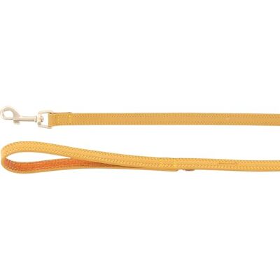 Flamingo Leine für Hund Virginia gelb 130cm 15mm Karabinerhaken mit einem matten goldfarbenen Finish Mit Ring für Zubehör Flamingo Leine für Hund Virginia gelb 130cm 15mm Karabinerhaken mit einem matten goldfarbenen Finish Mit Ring für Zubehör