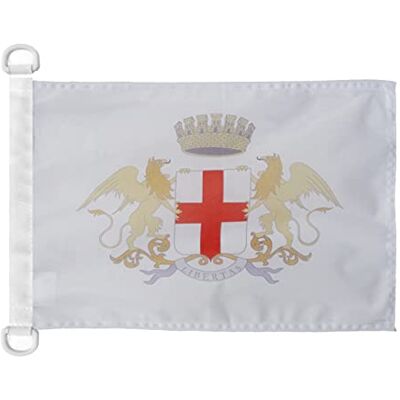 AZ FLAG Bootsflagge Genua Mit Waffen 45x30 cm, Aussenverwendung Genova Bootsfahne Aus Gestricktem Polyester Mit Plastikringen AZ FLAG Bootsflagge Genua Mit Waffen 45x30 cm, Aussenverwendung Genova Bootsfahne Aus Gestricktem Polyester Mit Plastikringen