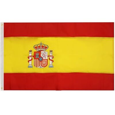 AZ FLAG Spanische Flagge, Premium, 150 x 90 cm, spanische Flagge, genäht und bestickt, Nylon 200D, mit integrierten Metallösen, 200 g AZ FLAG Spanische Flagge, Premium, 150 x 90 cm, spanische Flagge, genäht und bestickt, Nylon 200D, mit integrierten Metallösen, 200 g