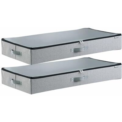 VEVOR Unterbettkommode Unterbettaufbewahrungstasche 2 Stk. (85x43x12cm) Unterbettbehälter mit Deckel, Aufbewahrungsbox für Kleidung Schuhe Schlafzimmer Kleideraufbewahrungstasche 45 L VEVOR Unterbettkommode Unterbettaufbewahrungstasche 2 Stk. (85x43x12cm) Unterbettbehälter mit Deckel, Aufbewahrungsbox für Kleidung Schuhe Schlafzimmer Kleideraufbewahrungstasche 45 L