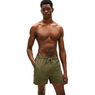 Tommy Hilfiger Herren Badeshorts Medium Drawstring mit Reißverschluss-Tasche, Grün (Army Green), XXL Tommy Hilfiger Herren Badeshorts Medium Drawstring mit Reißverschluss-Tasche, Grün (Army Green), XXL