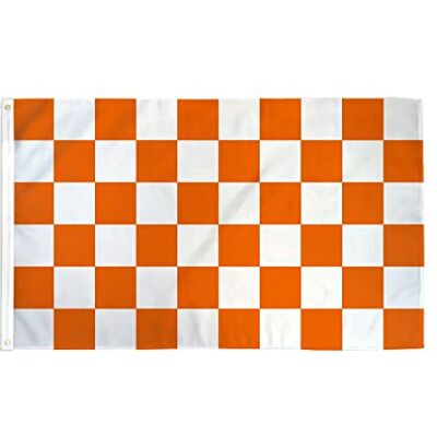 AZ FLAG Flagge Zielflagge Weisses Und Orangees 150x90 cm Rennflagge Fahne 100% Polyester mit Messing-Ösen 110g AZ FLAG Flagge Zielflagge Weisses Und Orangees 150x90 cm Rennflagge Fahne 100% Polyester mit Messing-Ösen 110g