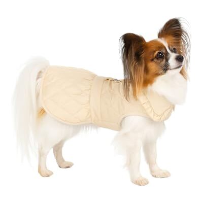 Flamingo Hundemantel Winter – Jewel Beige – A:25cm – Mit Strass – Weich & Warm – Flamingo Hundemantel Winter – Jewel Beige – A:25cm – Mit Strass – Weich & Warm –