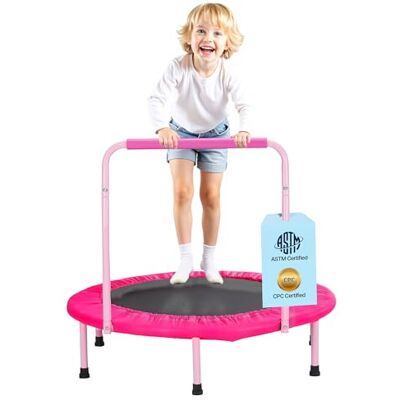 VEVOR Kindertrampolin Outdoor-Trampolin 91,44 cm faltbares Trampolin mit Griff, Rebounder-Trampolin Gartentrampolin für Kleinkinder, Geburtstagsgeschenk für Kinder ab 3 Jahren 100 kg belastbar Rosa VEVOR Kindertrampolin Outdoor-Trampolin 91,44 cm faltbares Trampolin mit Griff, Rebounder-Trampolin Gartentrampolin für Kleinkinder, Geburtstagsgeschenk für Kinder ab 3 Jahren 100 kg belastbar Rosa