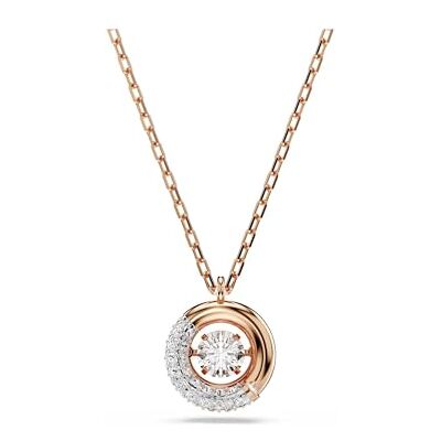 Swarovski Dextera Halskette, Weiße, Rosé Vergoldete Damenhalskette mit Anhänger und Strahlenden Kristallen Swarovski Dextera Halskette, Weiße, Rosé Vergoldete Damenhalskette mit Anhänger und Strahlenden Kristallen