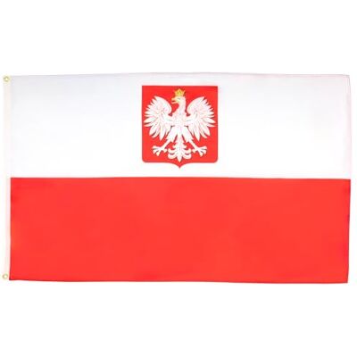 AZ FLAG Flagge Polen Mit Adler 90x60 cm Polnische Fahne 100% Polyester mit Messing-Ösen 50g AZ FLAG Flagge Polen Mit Adler 90x60 cm Polnische Fahne 100% Polyester mit Messing-Ösen 50g