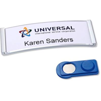 Avery polar20 Namensschilder 20 Stück (68x22mm, 20 Schilder mit Magnet, verdrehsicher, mit blanko Einsteckschildern zum Bedrucken, magnetische Namensschilder für Kleidung) edelstahl matt Avery polar20 Namensschilder 20 Stück (68x22mm, 20 Schilder mit Magnet, verdrehsicher, mit blanko Einsteckschildern zum Bedrucken, magnetische Namensschilder für Kleidung) edelstahl matt