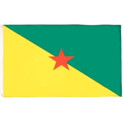 AZ FLAG Flagge Französisch-Guayana 90x60 cm Guyane Française Fahne 100% Polyester mit Messing-Ösen 50g AZ FLAG Flagge Französisch-Guayana 90x60 cm Guyane Française Fahne 100% Polyester mit Messing-Ösen 50g