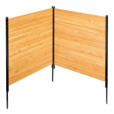 VEVOR Sichtschutzzaun Holz, 1100x982 mm, 2 Paneele, Lamellenzaun für Klimaanlagen, Umzäunung für Poolausrüstung mit Metallpfählen, Gartenzaun, Mülltonnenversteck für Außenbereich als Gartendekoration VEVOR Sichtschutzzaun Holz, 1100x982 mm, 2 Paneele, Lamellenzaun für Klimaanlagen, Umzäunung für Poolausrüstung mit Metallpfählen, Gartenzaun, Mülltonnenversteck für Außenbereich als Gartendekoration