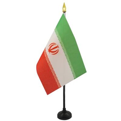 AZ FLAG Tischflagge Iran 15x10 cm Goldene Splitze Iranische Tischfahne 10 x 15 Cm Flaggen AZ FLAG Tischflagge Iran 15x10 cm Goldene Splitze Iranische Tischfahne 10 x 15 Cm Flaggen