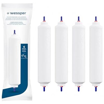 Wessper Wasser Filter für Kühlschrank, Ersatz Wasserfilter Kartuschen Kompatibel mit Samsung Side By Side, DA29-10105J, BOSCH, SIEMENS, LG, SMEG 4er Pack Wessper Wasser Filter für Kühlschrank, Ersatz Wasserfilter Kartuschen Kompatibel mit Samsung Side By Side, DA29-10105J, BOSCH, SIEMENS, LG, SMEG 4er Pack