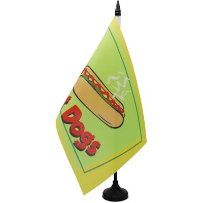 AZ FLAG Tischflagge HotDog 21x14 cm Pizza Polyester 100D Kunststoffsockel AZ FLAG Tischflagge HotDog 21x14 cm Pizza Polyester 100D Kunststoffsockel