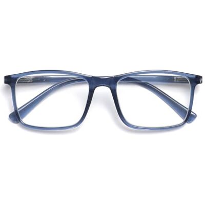 OPULIZE INK Lesebrille für Damen und Herren, großer rechteckiger Rahmen mit Federscharnieren & kratzfest, Blau, +3,5 (1 Stück) OPULIZE INK Lesebrille für Damen und Herren, großer rechteckiger Rahmen mit Federscharnieren & kratzfest, Blau, +3,5 (1 Stück)