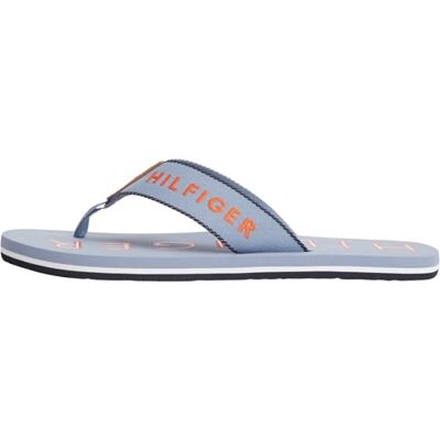 Tommy Hilfiger Herren Flip Flops Sporty Beach Sandal mit Logo, Blau (Brisk Blue), 41 Tommy Hilfiger Herren Flip Flops Sporty Beach Sandal mit Logo, Blau (Brisk Blue), 41