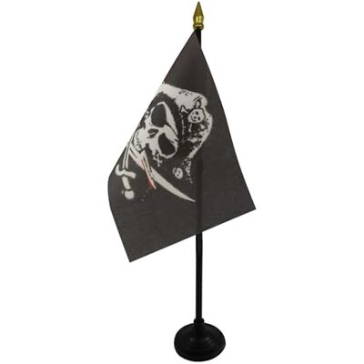 AZ FLAG Tischflagge Pirat Mit Säbel 15x10 cm Goldene Splitze Piraten Totenkopf Tischfahne 10 x 15 Cm Flaggen AZ FLAG Tischflagge Pirat Mit Säbel 15x10 cm Goldene Splitze Piraten Totenkopf Tischfahne 10 x 15 Cm Flaggen