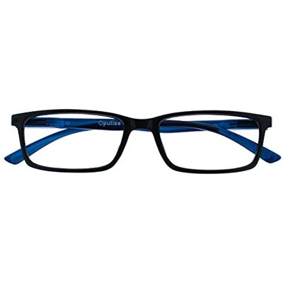 OPULIZE SEE Blaulichtfilter Lesebrille für Damen Herren, Blendfreie UV400-Schutz Federscharnier Anti-Müdigkeit, Rechteckiger Rahmen, Computerbrillen Gaming, Schwarz +2,50 OPULIZE SEE Blaulichtfilter Lesebrille für Damen Herren, Blendfreie UV400-Schutz Federscharnier Anti-Müdigkeit, Rechteckiger Rahmen, Computerbrillen Gaming, Schwarz +2,50
