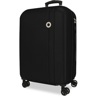 Roll Road Menorca Großer schwarzer Koffer, 52 x 75 x 27 cm, starres ABS-Kombinationsschloss, integriert, 97L 4.3 kg, 4 Doppelräder, ausziehbar Roll Road Menorca Großer schwarzer Koffer, 52 x 75 x 27 cm, starres ABS-Kombinationsschloss, integriert, 97L 4.3 kg, 4 Doppelräder, ausziehbar